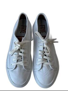 FRYE Sneakers Women's 7.5 Shoe Gia White Low Top Leather Casual Lace Up